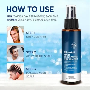 Intensive Hair Regrowth Serum with 5% Minoxidil and Biotin for Women and Men, Natural Hair Loss Treatment for Fuller Thicker Hair