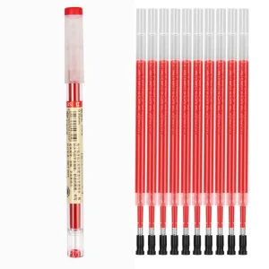 11Pcs/Lot 0.35mm Ultra Fine Finance Gel Pen Black/Blue/Red ink Refills Rods Gelpen For School Office Exam Supplies Stationery