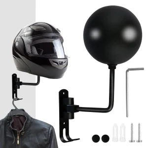 Wall Mounted 180 Degree Rotating Metal Motorcycle Helmet Holder and Display Stand