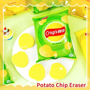 kawaii Aesthetic stationery items back to school acsesories cute potato chip eraser rubber teacher supplies School stuff