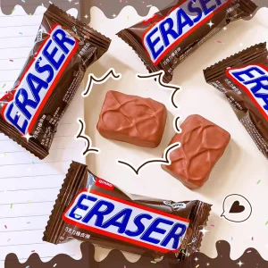 Kawaii Chocolate Erasers for School and Office Supplies, Cute Back to School Stationery for Students and Office Workers