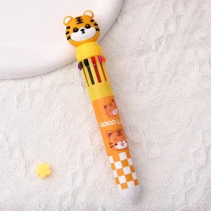 10 Colors Kawaii Bear Ballpoint Pen Set, Colorful Gel Ink Signature Pens for Kids School Office Supplies, Korean Stationery Gifts