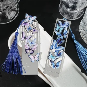 Hollow Metal Butterfly Bookmark with Tassel for Reading Enthusiasts