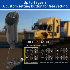 Truck Simulator PC USB Gearshift Knob For Logitech G29 G27 G25 G923 Thrustmaster TH8A High Low Gear Shifter Knob For ATS ETS2