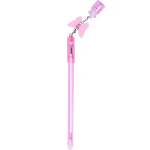 Lovely Sweet School Supply Gel Pen with Butterfly Pendant Toy Accessory for Kids Creative Writing and Art