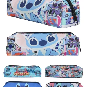 Disney Licensed Stitch Anime Cartoon Character Pencil Case Storage Bag for Back to School Supplies and Stationery