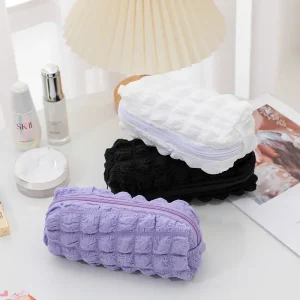 Kawaii Large Pencil Cases for Girls Back to School Supplies Stationery Bag Pencil Pouch Cream Puff Design