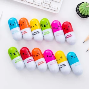 12-Piece Retractable Funny Mini Pill Pen Set for Kids Art Supplies and Painting Tools