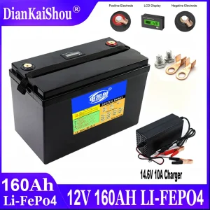 12V 24V 300Ah LiFePO4 battery with built-in BMS to replace most backup power devices, suitable for home energy storage travel