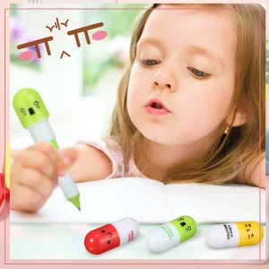 12-Piece Retractable Funny Mini Pill Pen Set for Kids Art Supplies and Painting Tools