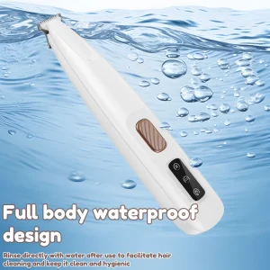 Waterproof Dog Clipper with LED Light and Rechargeable 500mAh Battery for Quiet and Easy Pet Grooming