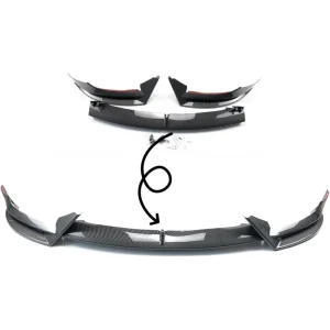 V-Style Front Bumper Lip Spoiler Splitter for Tesla Model Y 2020-2024 and Model 3 2017-2023 with 3Pcs Kit