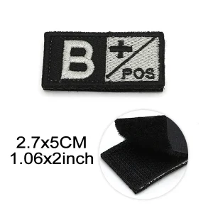 1Pcs Embroidery Patches Blood Type Positive Negative Military Tactics Badge for Backpack Hook & Loop Army Accessories A B O AB