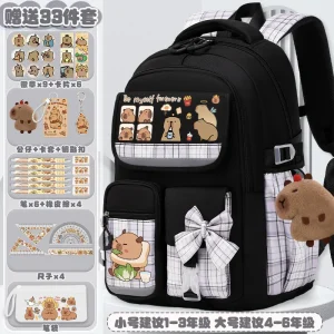 Kapibara schoolbag 2024 new school backpack beautiful school backpack to send 33 sets