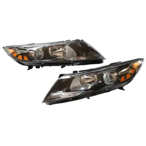 2011 2012 2013 Kia Optima Front Headlight Assembly Direct Replacement Composite Type Halogen Headlamps with ABS Plastic Housing and Polycarbonate Lens