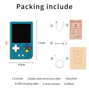 Mini Retro Handheld Game Console with Linux-Based System, 1.54 Inch IPS Display, 64GB Internal Memory and Support for Multiple Game Formats