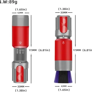 Dyson Vacuum Cleaner Flexible Dusting Brush with Self-Cleaning Soft Bristles for Delicate Surfaces and Corners