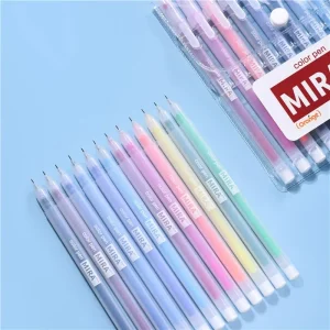 Kawaii Aesthetic Color Gel Pen Set for Student Diary and Handbook Writing with 0.5mm Needle Tip and Large Capacity