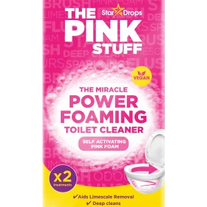 Miracle Foaming Toilet Cleaner for Tough Stains, Odors, and Grime with Self-Activating Pink Foam, 2 x 7 Oz Sachets