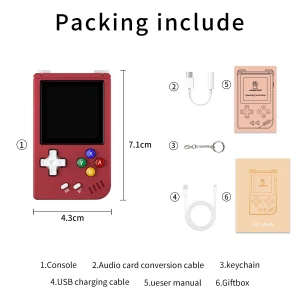 ANBERNIC RG Nano Retro Handheld Game Console Portable Game Console Mini Aluminum Alloy with 1.54 Inch IPS Screen 64G TF