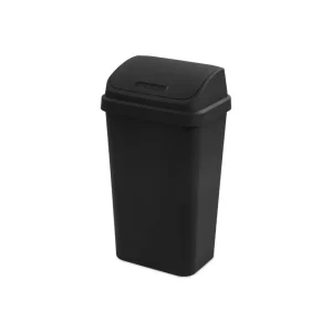 13 Gallon Swing Top Kitchen Trash Can with Easy-to-Clean Textured Surface and Durable Design