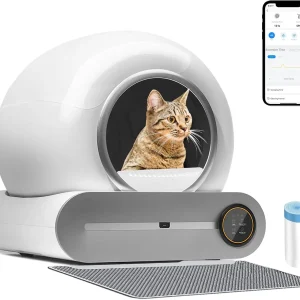 Intelligent 65L Extra Large Capacity Automatic Cat Litter Box with APP Remote Control and Infrared Safety Sensor