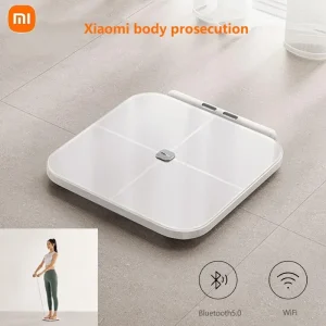 Xiaomi Original 2022 Dual Band WiFi Bluetooth Body Fat Scale with Heart Rate Detection, 150kg Max, 8 Electrodes, 35 Extended Indicators