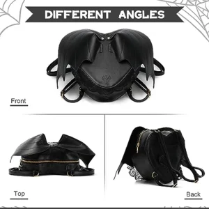 Women Backpack Bat Wing Backpack Punk Stylish Newest School Bag for Girls Bat Bag Angel Wings Backpack Cute Little Devil Package