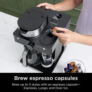 Ultimate Espresso and Coffee System for Home with Single-Serve Capability, Built-in Frother, and 19-Bar Pressure Technology