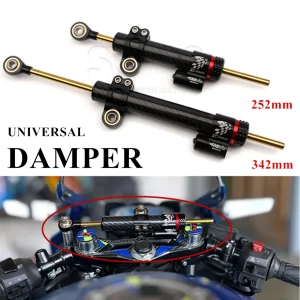 Universal Carbon Fiber Finish Adjustable Steering Damper Stabilizer 252mm 342mm for Honda Kawasaki Yamaha Motorcycles