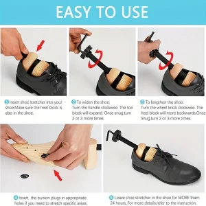 1Pc Shoe Stretcher Women and Men’s Shoe Widener – Wooden Expander for Wide Feet, Bunions or Calluses Wooden Shoe Stretcher