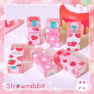 kawaii Aesthetic stationery items back to school acsesories cute strawberry eraser rubber teacher supplies School stuff