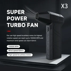 Industrial Grade 130,000 RPM Handheld Brushless Turbo Jet Fan with 52m/s Wind Speed and 3-Speed Regulation