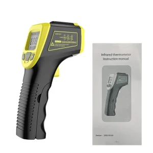 Industrial Grade Electronic Thermometer with Non-Contact Laser Temperature Measurement and Data Hold Function for Hot Water Pipes, Engine Parts, and Cooking Surfaces