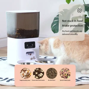 WiFi Enabled Automatic Pet Feeder with 2MP Camera and 5L Stainless Steel Food Dispenser for Cats and Dogs