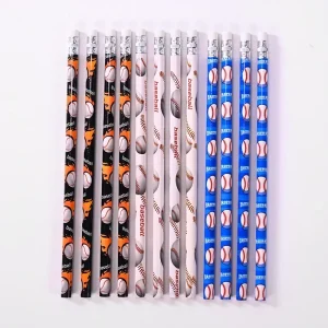 12 Pcs/pack Football Rugby Wooden Pencils Kids Soccer Sport Theme Birthday Party Favors Back To School Gift Pencil Stationery