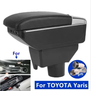 TOYOTA Yaris Vitz Car Armrest Box Console Organizer Storage Centre with PU Leather and ABS Plastic for Interior Accessories