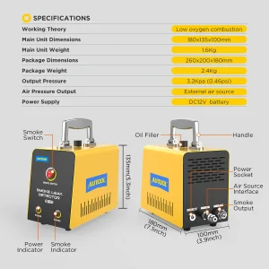 12V Automotive EVAP Leak Detection Tool with Smoke Generator for Cars Motorcycles and Trucks