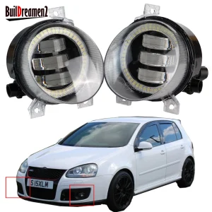 IP68 Waterproof 30W LED Fog Lamp with 9006 Plug and Play Canbus Error Free DRL Daytime Running Light for VW Golf Mk5 GTI 1K 2004-2009