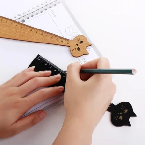 Wooden Drawing Ruler with Lightweight and Durable Design for Kids and Adults