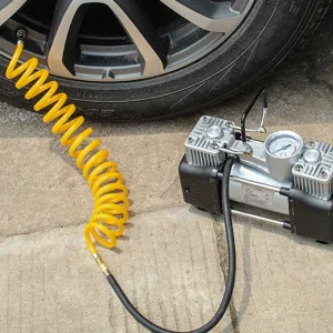 12V Cigarette Lighter Socket Powered Compact Air Pump Compressor for Inflating Tires Bicycles and Balls with 150 PSI Pressure and 60L/Min Air Volume