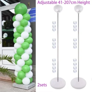 1/2set Adjustable Balloon Column Stand Kit Metal Ballon Holder Base Wedding Decoration Birthday Party Baby Shower Christmas