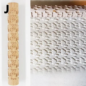 Wooden Texture Rolling Pin Ceramic Pottery Art Embossed Rod Flower Pattern Mud Roll Roll Reliefs DIY Clay Craft Tool