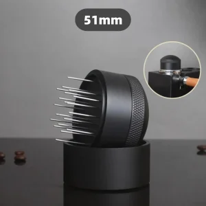 Coffee Powder Distribution Stirring Tool with 28 Needles Adjustable Stainless Steel Espresso Stirrer 51mm 54mm 53mm 58mm Portafilter