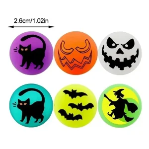 100/10Pcs Halloween Glow in The Dark Bouncing Balls Toy Kids Trick or Treat Gift Goodie Bag Filler Halloween Party Favors Supply