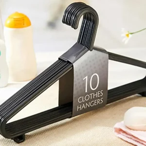 10 Pack Collapsible Adult Clothing Hanger with Clamps – Portable Non-Slip Space Saving Closet Organizer for Dresses and Garments