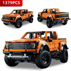 1379 Pieces Large Scale Technical Ford F-150 Ford Raptor Pickup Truck Model Building Blocks Kit for Adults and Kids