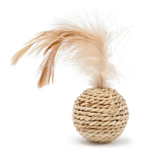 Interactive Cat Toy Duo – Feathered Frenzy and Rattan Ball Stimulate Play for Your Feline Friend