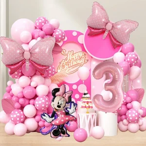 Giant Minnie Mouse 40 inch Pink Bow Balloon Decoration Kit for Princess Themed Birthday Parties and Baby Showers