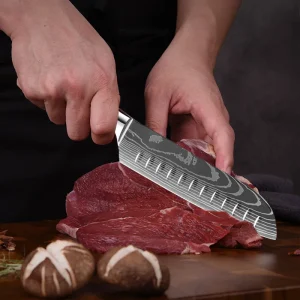 Japanese Chef Knife High Carbon Steel Kitchen Knives Damascus Steel Pattern Cleaver Slicer Fruit Santoku Chef knife Cooking Tool